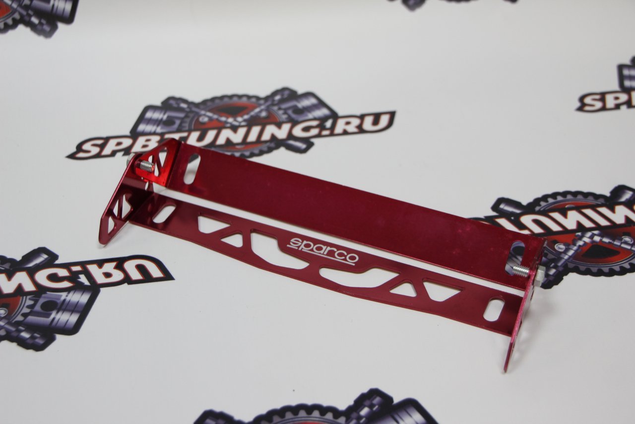 Крепление для номера авто (складное) Sparco красное алюминий