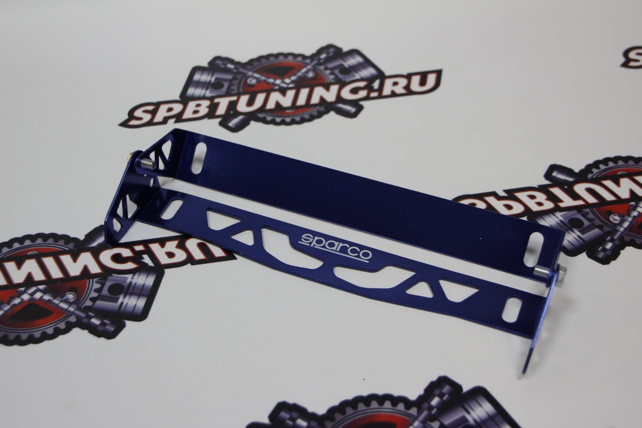 Крепление для номера авто (складное) синее, алюминий