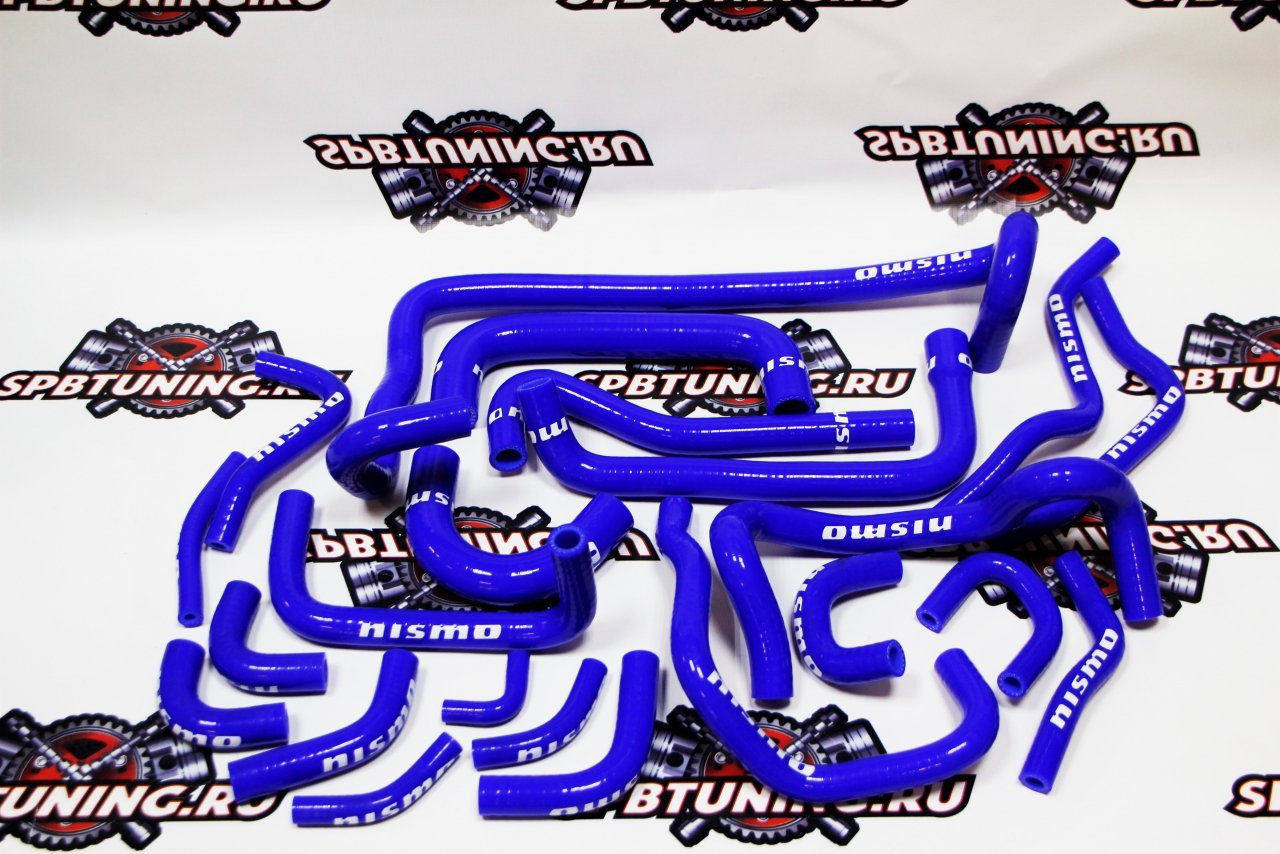 Патрубки системы охлаждения на Nissan Skyline GTR33-34 RB26DETT синий