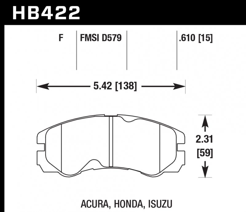 Колодки тормозные HB422F.610 HAWK HPS