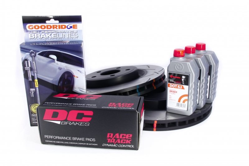 КОМПЛЕКТ:JEEP GRAND CHEROKEE SRT8 09-> Торм. диски DBA T3+колодки DC brakes RACE+шланги GOODRIDGE