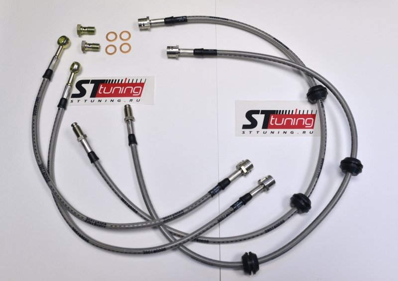 Армированные тормозные шланги Goodridge TPR2100-4PCF (4 шт.) Porsche Cayenne 955 Facelift Colorflex