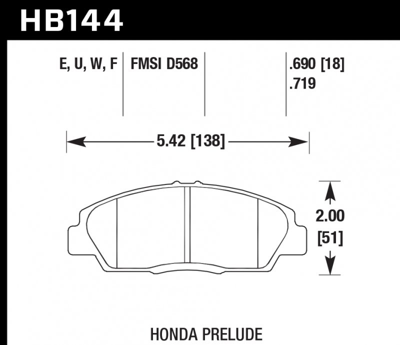 Колодки тормозные HB144E.690 HAWK Blue 9012 передние HONDA