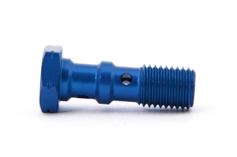 Болт (штуцер) двойной для banjo M10x1.25 L=30 mm алюминий СИНИЙ, Goodridge 993-03-32DBU
