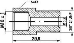 Переходник РЕДУКЦИОННЫЙ R-231 WP M10X1 3/8х24UNF, L=29.5MM, AN3