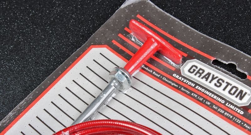 Трос выключателя массы 3000 мм, силиконовое покрытие, красный