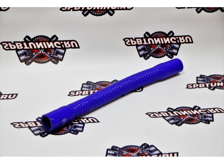 Шланг силиконовый гофрированный L500мм D18 (синий)