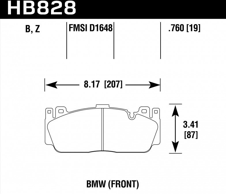Колодки тормозные HB828B.760 HAWK HPS 5.0 BMW M5 F10; M6 F13; передние
