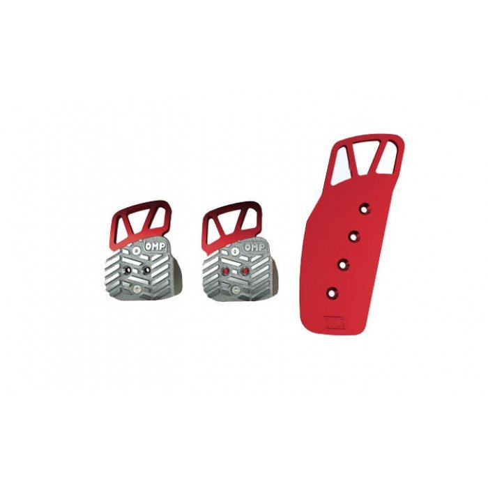 OMP накладки на педали, алюминий (оригинал) красные