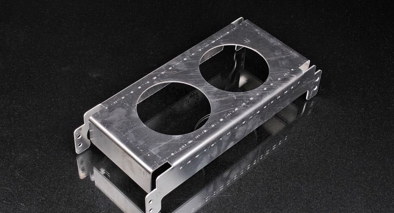 Диффузор для масляного радиатора 300*135*50 10 рядов под 2 вентилятора 4" (Spal 96) мм, алюминий 2 мм CAOC02