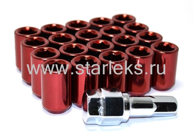 Комплект колесных гаек ST200045XL/RED - красный хром