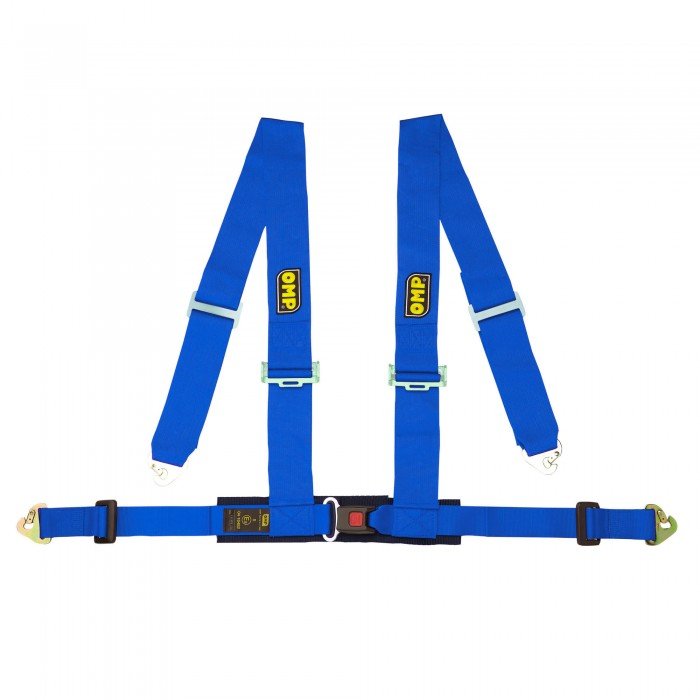 OMP RACING 4M, 4 точки, 3"+ 2", крючки, синий