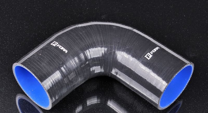 Патрубок силиконовый 76 мм, 90°, L=150*150 мм, чёрный