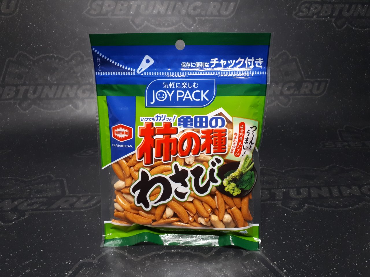 KAMEDA Kakinotane рисовые снеки с васаби и арахисом ( Дой-пак) 83 гр.