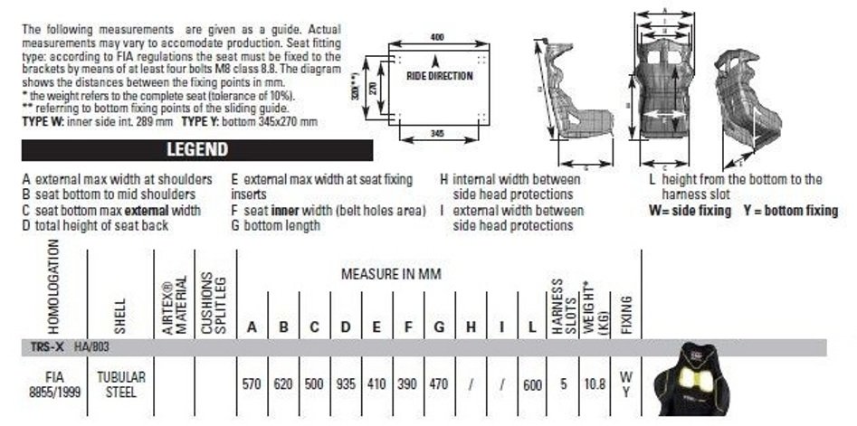 Кресло / ковш OMP TRS-X (FIA)