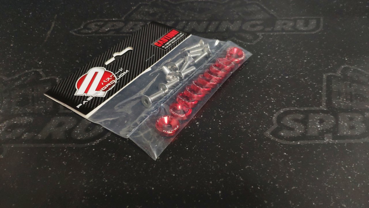 Шайбы декоративные Password JDM- красные 10 штук.