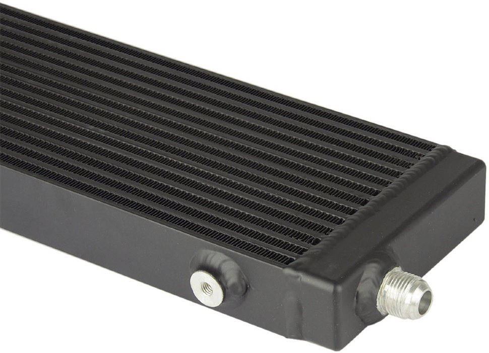 Радиатор масляный 14 рядов; 520 mm; Slimline 10-AN выходы С ДВУХ СТОРОН; BLACKROCK LAB, URS-552B