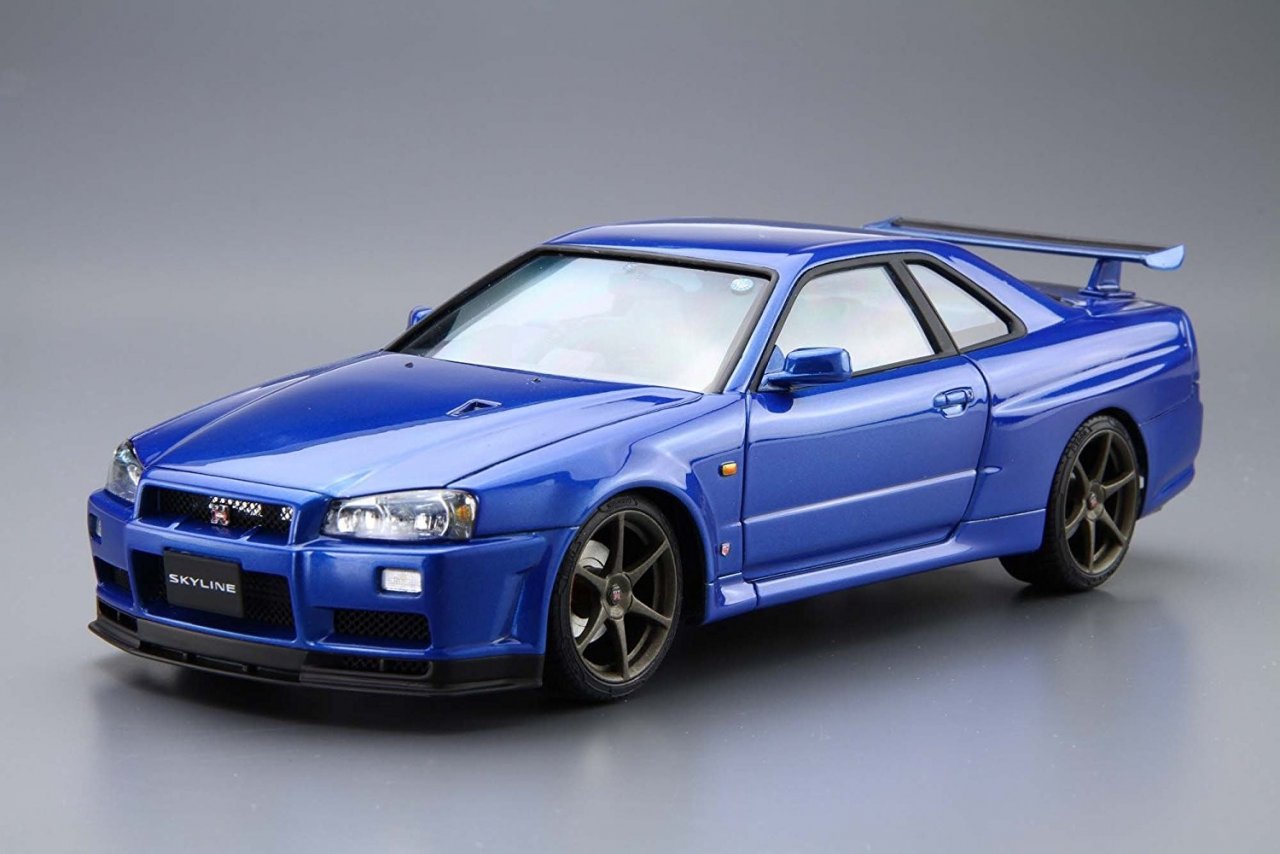 Сборная модель Aoshima Nissan BNR34 Skyline GT-R V-Spec II '02