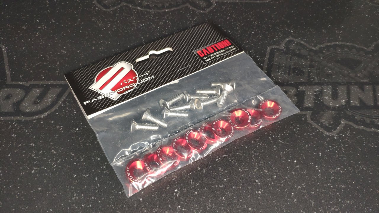 Шайбы декоративные Password JDM- красные 10 штук.