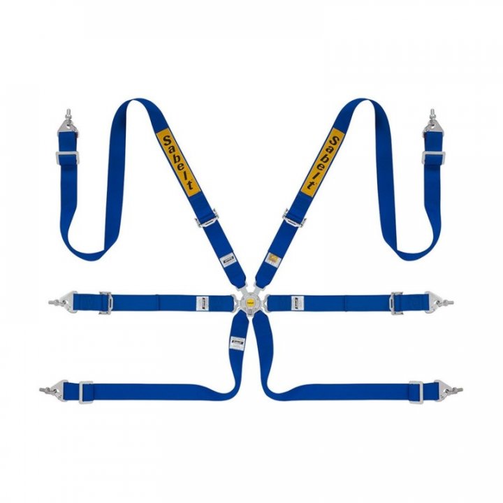 Ремень безопасности спортивный (FIA 8853-2016) Sabelt 6 точек 2", синие