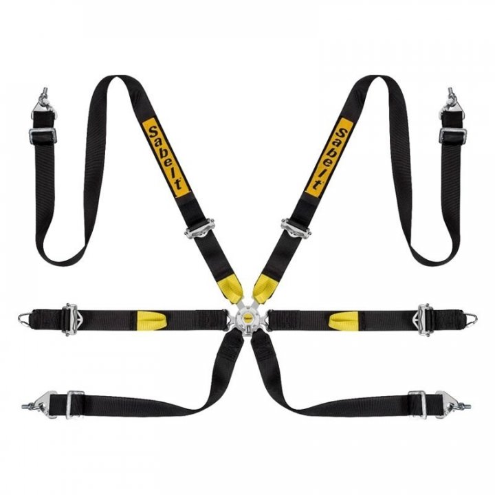 Ремень безопасности спортивный (FIA 8853-2016) Sabelt 6 точек 2", черные