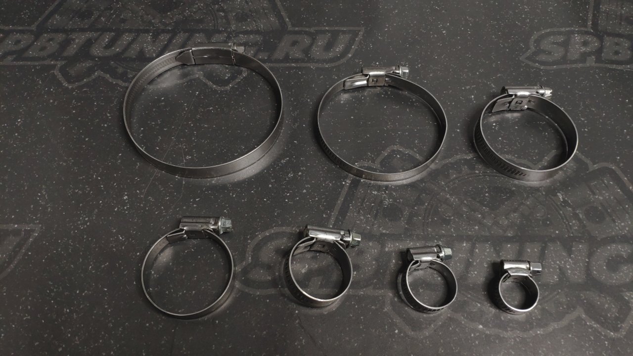 Хомут червячный 50-70мм, нержавеющ.сталь