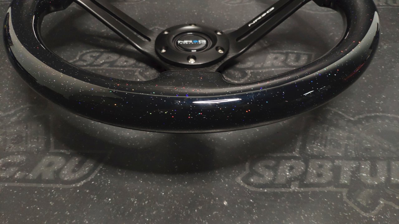 Руль 350 мм, большой вылет, GALAXY черный