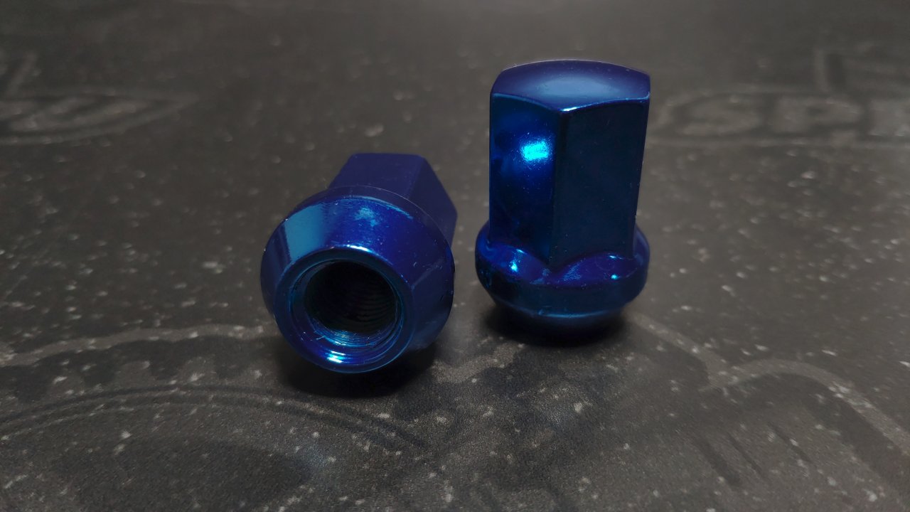 Гайки колесные M12X1,5 высота 35 мм, под ключ 19мм, синие