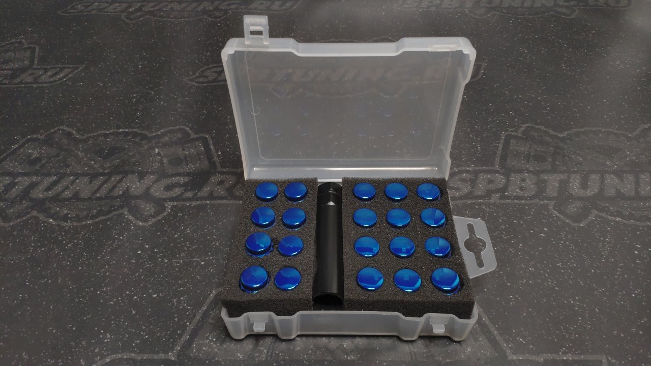 Комплект Гаек колесных M12X1,5 синий, высота 33мм, 12 луч