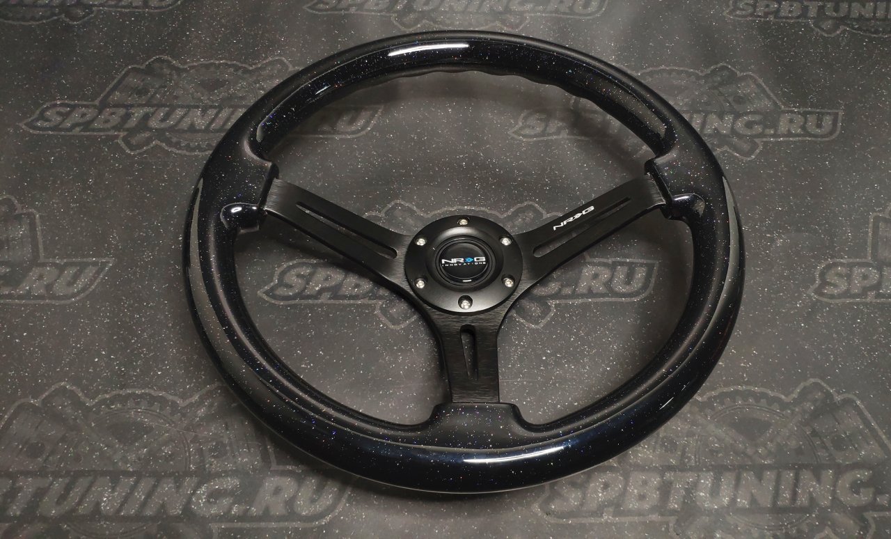 Руль 350 мм, большой вылет, GALAXY черный