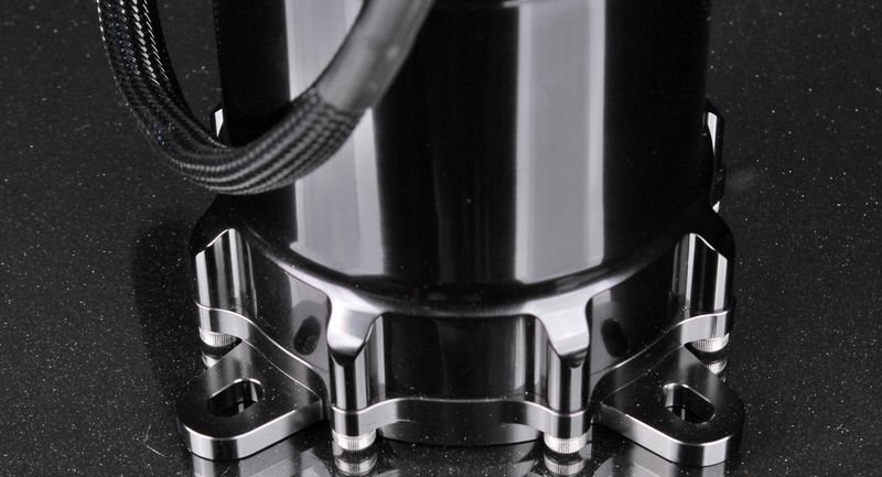 Бак топливный, 1 л, вход - AN6, выход - AN6, под 2 насоса Walbro 255 л/ч, алюминиевый