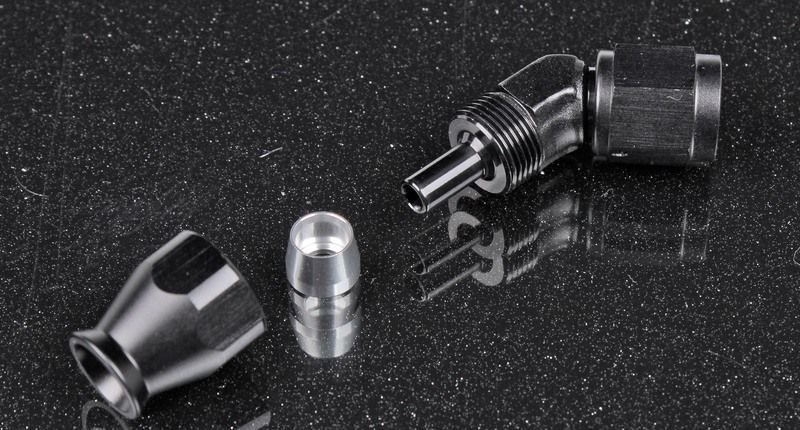 Фитинг AN4 45° под тефлоновый шланг PTFE, усиленный