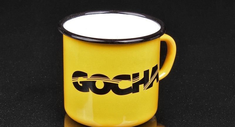 Кружка металлическая #31 желтая, эмалированная