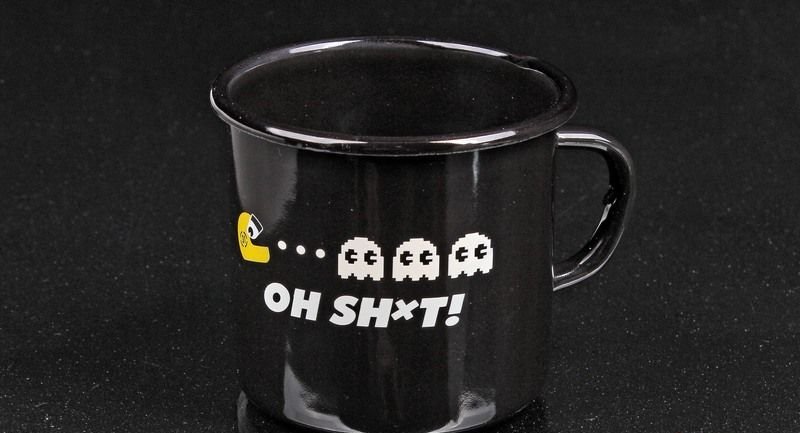 Кружка металлическая Gocha Pac-Man, эмалированная, черная