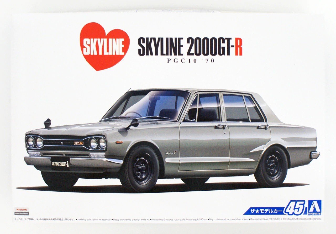 Сборная модель Aoshima NISSAN PGC10 SKYLINE 2000GT-R '70