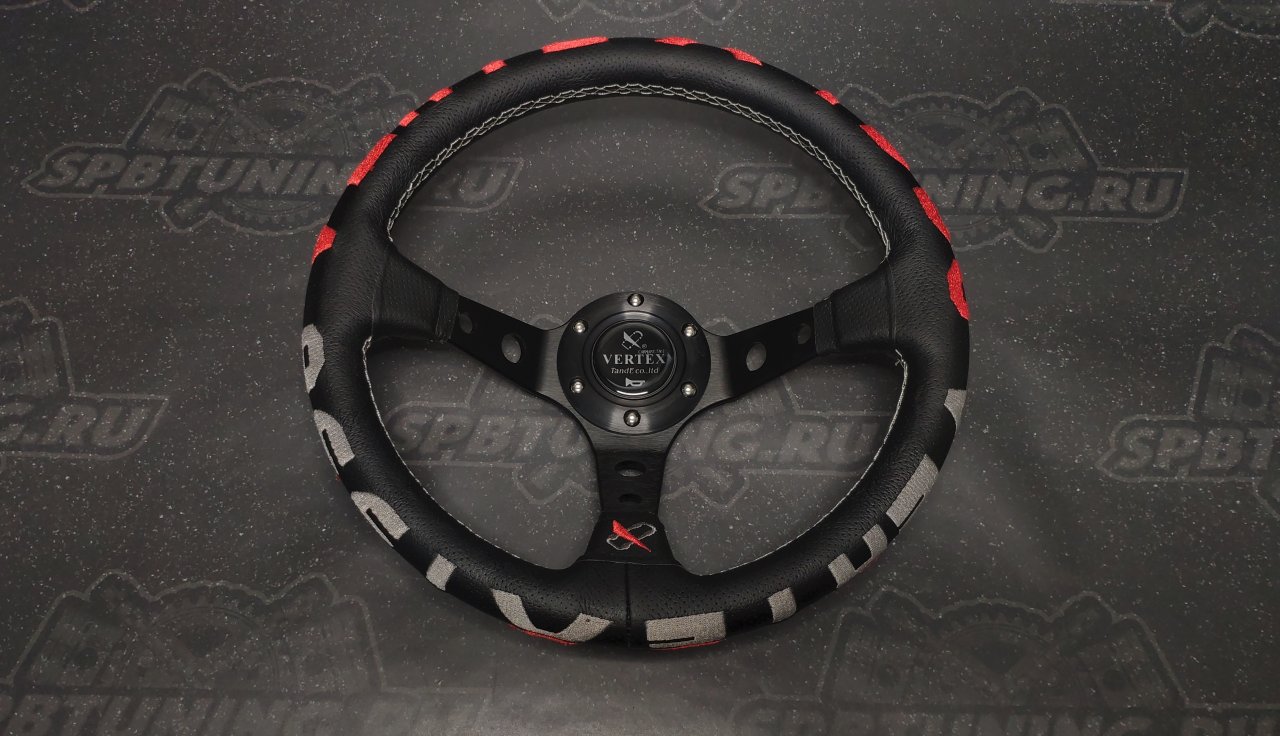 Руль спортивный Vertex 1996 с выносом экокожа с перфорацией
