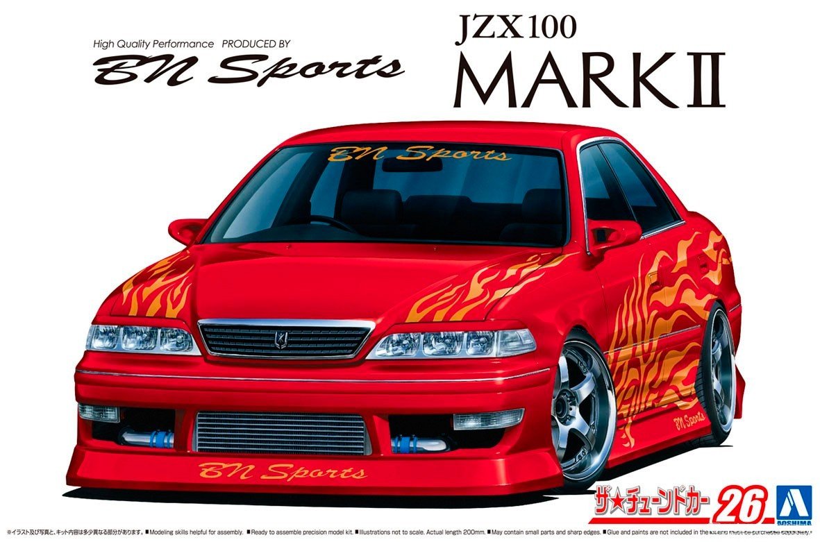 Сборная модель Aoshima Toyota Mark II JZX100 BN Sports