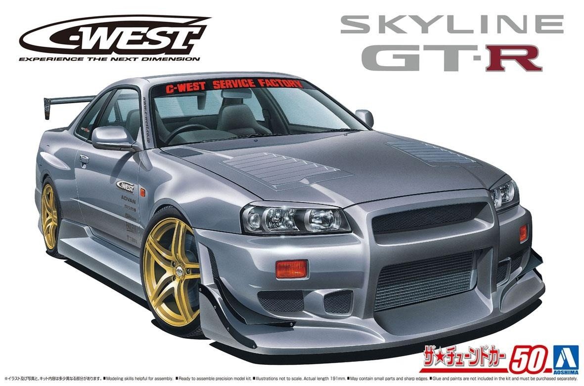 Сборная модель Aoshima C-WEST BNR34 SKYLINE GT-R 2002