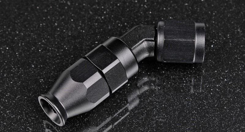 Фитинг AN4 45°, под тефлоновый шланг PTFE, черный, усиленный