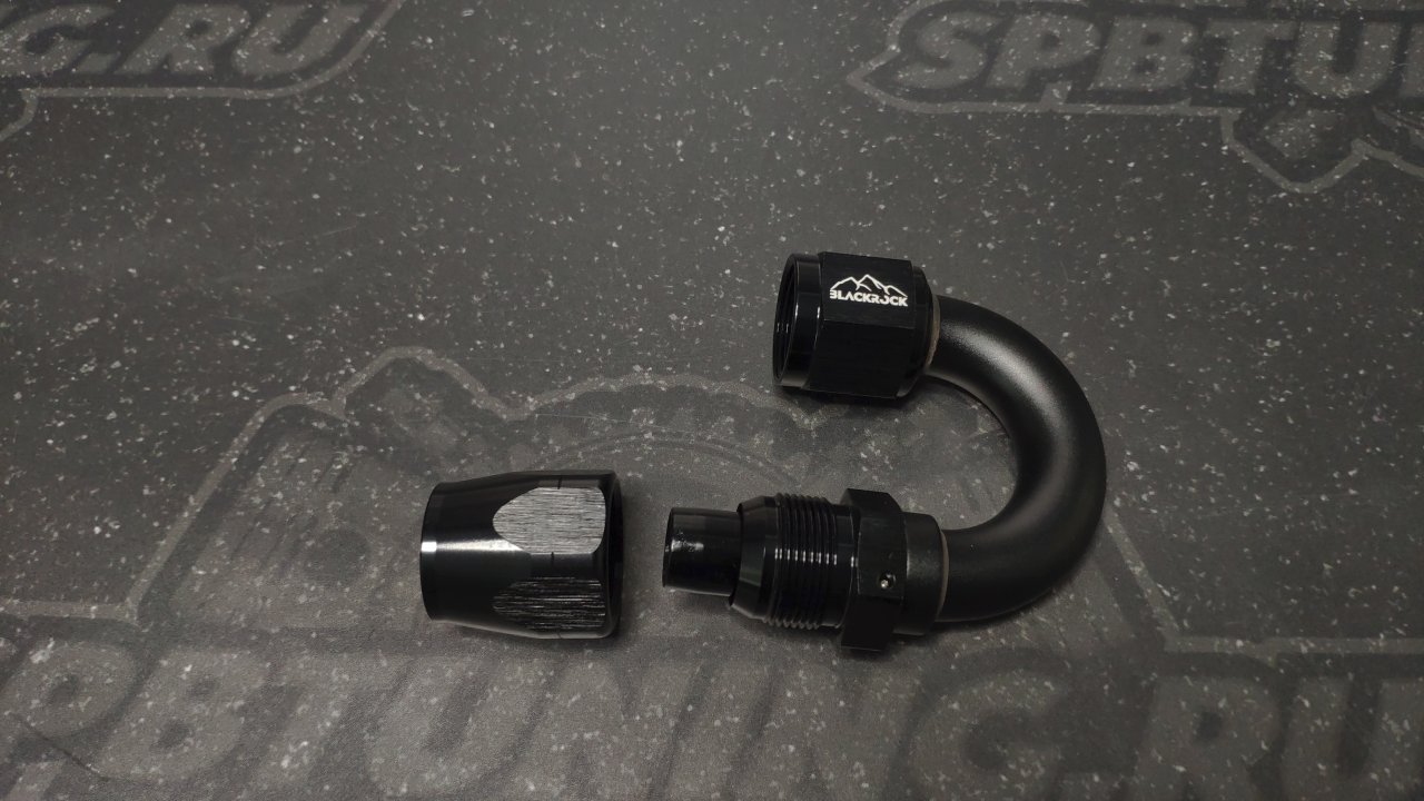 Фитинг AN10 180°, 20 серия Cutter Style, BLACKROCK LAB