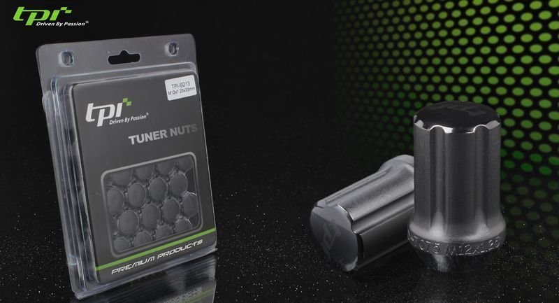 Гайки колесные 12*1,25*33 конус, 20 шт. и спецключ, алюминий, чёрные