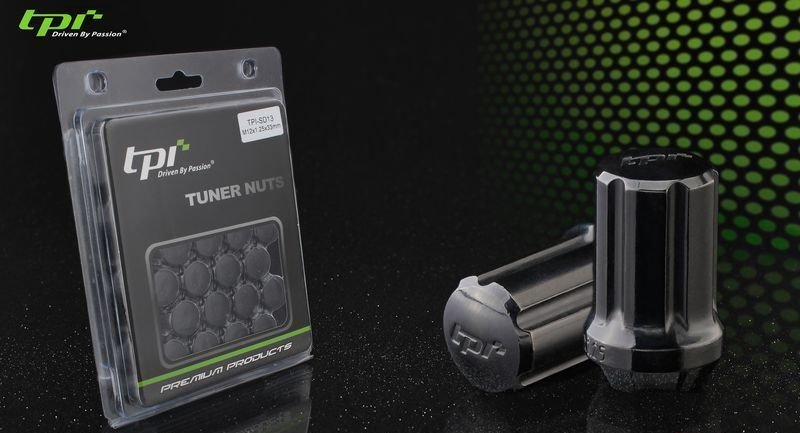 Гайки колесные TPI 12*1,5*33, 20 шт. и спецключ, кованая сталь, чёрный хром