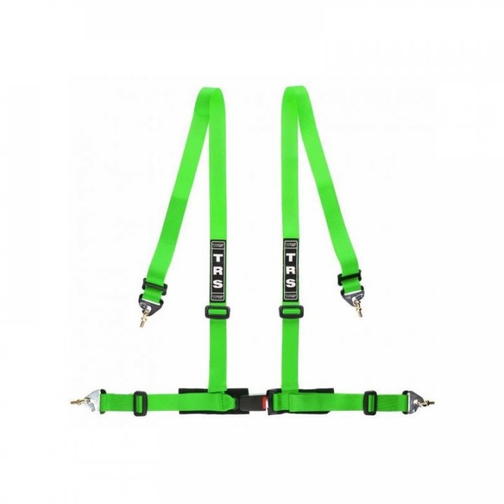 Ремень безопасности тюнинг TRS Clubman, 4 точки, ЕСЕ, зелёный