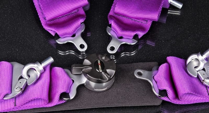 Ремни 4-х точечные, 3"+2" фиолетовый