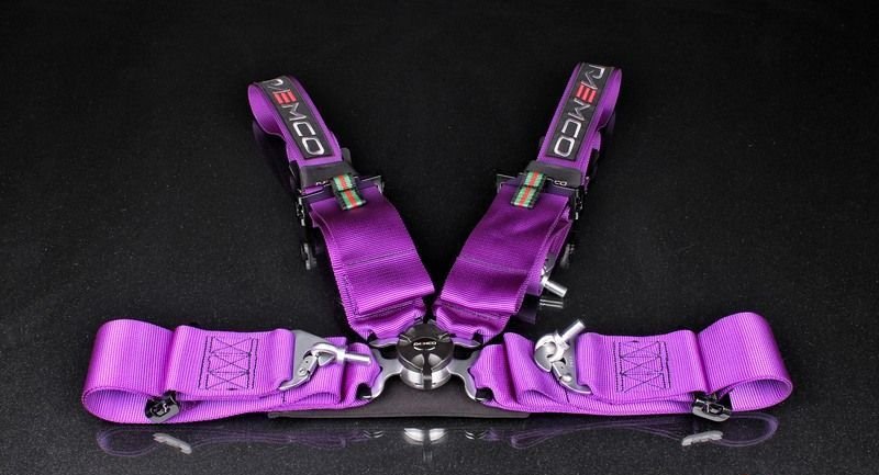 Ремни 4-х точечные, 3"+2" фиолетовый