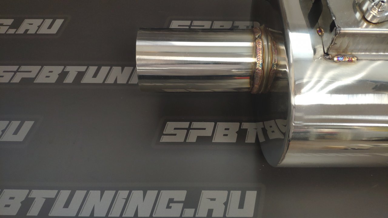 Бочка выхлопная SpeedFlow с электрозаглушкой 76мм