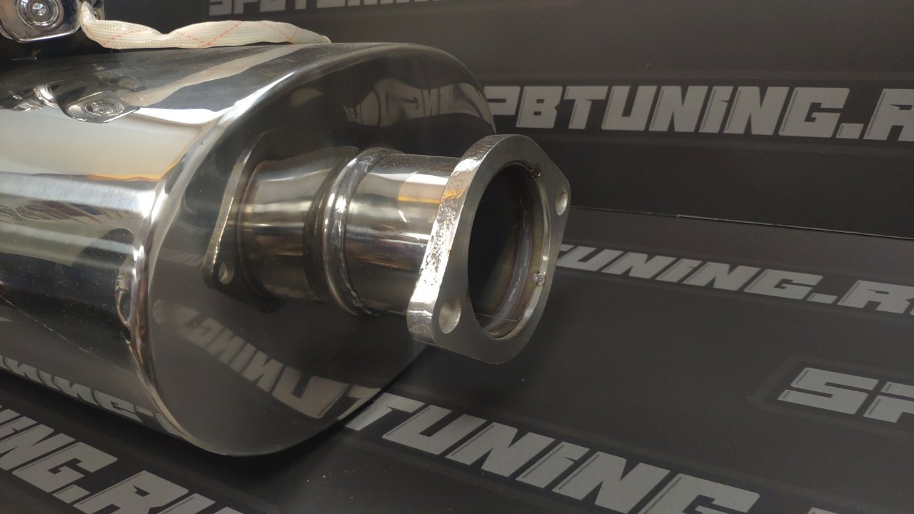 Бочка выхлопная SpeedFlow с электрозаглушкой 76мм