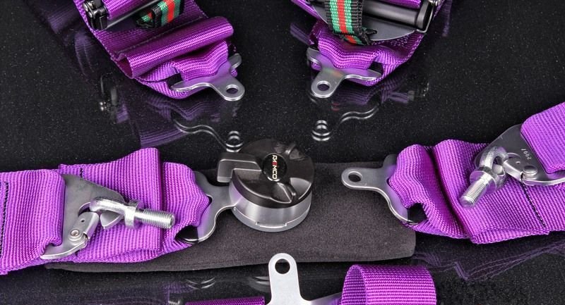 Ремни 6-ти точечные, 3" FIA 8853-2016 (до 2026 года) фиолетовый