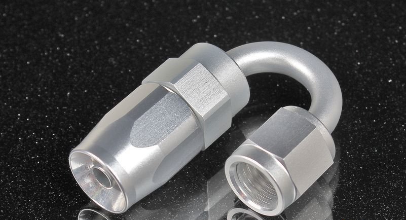 Фитинг AN4 180°, под шланг AN, анодированный, черный