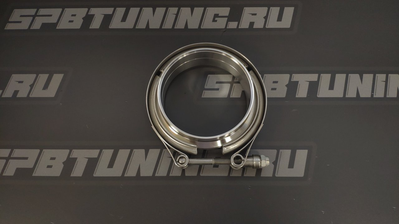 V-band с фланцами 4'(102мм) с проточкой (папа-мама)